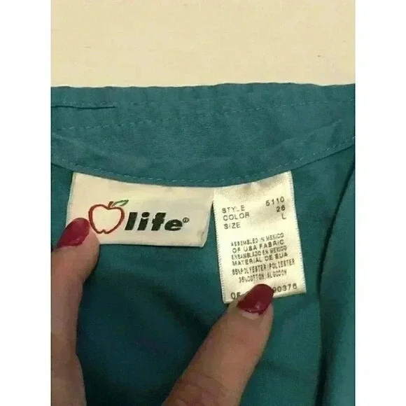 3 Women's Medical Nursing Scrub Scrubs Top Solid Sz 3 Cherokee Liana Apple Life - Picture 4 of 4